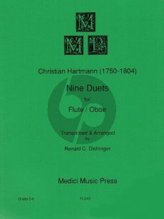 Hartmann Nine Duets Flute and Oboe (Playing Score) (Transcribed and arranged by Ronald C. Dishinger)