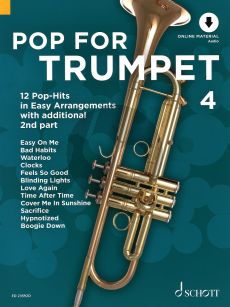 Pop for Trumpet Vol.4 ( 12 Pop-Hits in easy arrangements with additional 2nd part) (Bk-Audio Online) (arr. Uwe Bye)