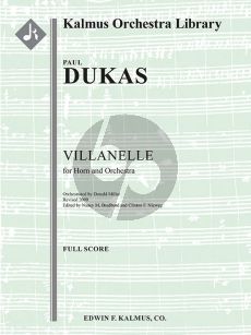 Dukas Villanelle for Horn and Orchestra Full Score (arr. Nancy Bradburd, Donald Miller, Clinton Nieweg)