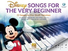 Disney Songs for the Very Beginner (22 Songs in Pre-Staff Notation) (Book with Audio online)