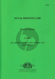 Monteclair Pan and Syrinx (Cantata) (Sopr.-Violin[Ob./Fl.]- Viol-Bc) Score/Parts (edited by Cedric Lee)