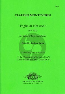 Monteverdi Voglio di vita uscir SV.337 Voice-Bc (edited by Barbara Sachs)