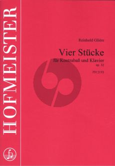 Gliere 4 Stücke Op.32 Kontrabass-Klavier (ed. Konrad Siebach)