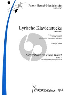 Hensel Virtuose Klavierstucke (1838) Klavier (Fanny Hensel Klavierstucke Vol.2) (Erstdruk)