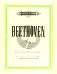 Beethoven Sonate F-dur Op.17 Horn [Violine/Violoncello] und Klavier (mit Alternativfassungen fur Violine oder Violoncello) (Herausgegeben von Friedrich Hermann und Friedrich Grützmacher)