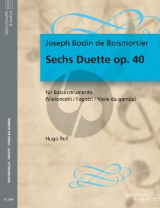 Boismortier 6 Duette Op.40 (2 Violoncellos[Bassoon]) (Hugo Ruf)