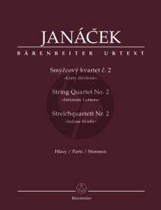 Janacek Quartet No.2 String Quartet (Parts) (Intimate Letters) (edited by Leoš Faltus and Miloš Štedron)