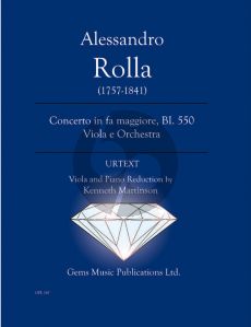 Rolla Concerto in fa maggiore BI. 550 Viola e Orchestra Viola - Piano (Prepared and Edited by Kenneth Martinson) (Urtext)