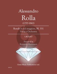 Rolla Rondo in sol maggiore BI. 331 Viola e Orchestra Score -Parts (Prepared and Edited by Kenneth Martinson) (Urtext)