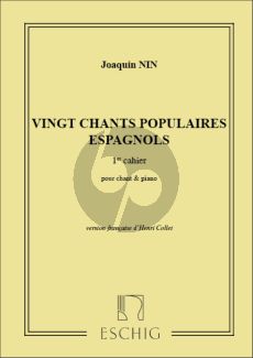 Nin 20 Chants Populaires Espagnols vol.1 chant-piano