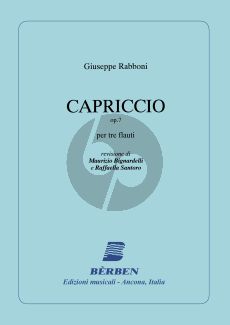 Rabboni Capriccio Op. 7 for 3 Flutes (edited by Maurizio Bignardelli and Raffaella Santoro)