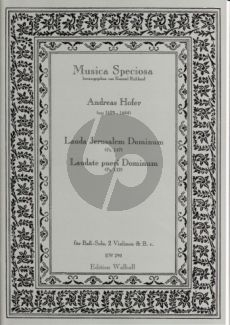 Hofer Lauda Jerusalem Dominum (Psalm 147 ) & Laudate Pueri Dominum (Psalm 112 ) Bass-Solo- 2 Vi.-Bc