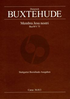 Buxtehude Membra Jesu Nostri BuxWV 75 SSATB- 2 Vi.- Violone- 5 Viola da Gamba-Bc Score (Lain) (edited by Thomas Schlage)