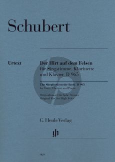 Schubert Der Hirt auf dem Felsen D.965 (High Voice- Clar.[Bb]-Piano) (Score/Parts) (edited by Annette Oppermann) (Henle-Urtext)