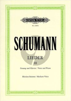 Schumann Lieder vol.3 (Mittel-Tief) (Nach den Handschriften und Erstdrucken) (Max Friedlaender)