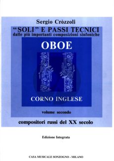 Crozzoli Soli e Passi Tecnici Vol .2 Oboe Compositori russi del XX secolo. Musiche di: Prokofiev, Shostakovich, Stravinsky