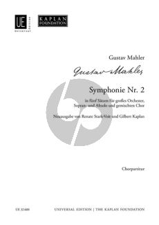 Mahler Symphonie No.2 fur Soli (SA), Chor (SATB) und Orchester - Chorpartitur