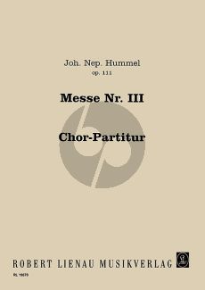 Hummel Messe No.3 d-moll Op.111 Soli-Choir-Orchestra Choral Score (Latin)