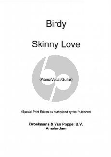 Birdy Skinny Love Piano/Vocal/Guitar