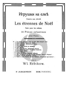 Rebikov Les Etrennes de Noel, Suite de 14 Pieces Enfantines Piano