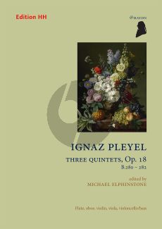 Pleyel 3 Quintets Op. 18 Flute, Oboe, Violin, Viola and Cello (Score/Parts) (edited by Michael Elphinstone)