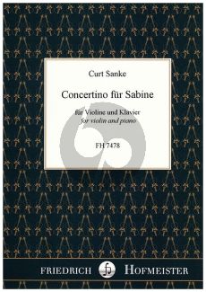 Sanke Concertino für Sabine Violine und Klavier