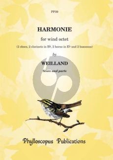 Weilland Harmonie (2 Oboes- 2 Clar.[Bb]- 2 Horns[Eb]- 2 Bassoons) (Score/Parts) (Nex)