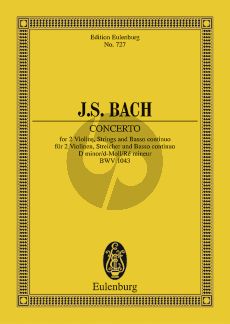 Bach Concerto d-minor BWV 1043 2 Violins-Strings-Bc Study Score (edited by Richard Clarke)