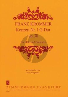 Krommer Konzert No.1 G-dur Op.30 Flöte und Orchester (Klavierauszug) (Peter Anspacher)