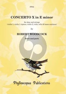 Woodcock Concerto No.10 e-minor Oboe-Strings and Bc Score and Parts (Oboe 2 violins, Violinn Ripieno, Viola, Cello and Bc)