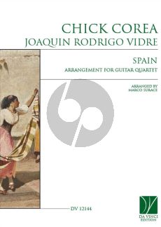 Corea Spain for 4 Guitars Score/Parts (composed by Joaquin Rodrigo Vidre) (arr. Marco Surace)