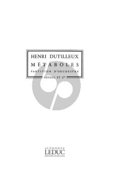 Dutilleux Metaboles pour Orchestre (Partition de Poche)