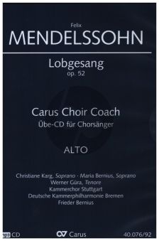 Mendelssohn Lobgesang - Symphonie-Kantate Op.52 MWV A18 Alt Chorstimme CD (Carus Choir Coach)