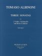 Albinoni 3 Sonatas from Op.1 Vol.1 No.1 - 3 2 Violins-Violoncello and Bc (Score/Parts) (edited Martin Lutz)