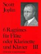 Joplin 6 Ragtimes Vol.3 Flöte oder Klarinette und Klavier (Hans-Dieter Forster)