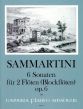 Sammartini 6 Sonatas Op. 6 2 Flöten [Oboes / Blockflöten] (Spielpartitur) (Bernhard Pauler)