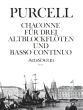 Purcell Chaconne fur 3 Altblockflöten und Bc Partitur und Stimmen (Continuo Aussetzung Willy Hess)