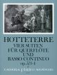 Hotteterre 4 Suiten Op.5 Vol.2 (No.3-4) Flöte (Oboe/Violine)-Bc (Oskar Peter)