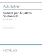 Sallinen Sonata Per Quattro Violoncelli Op. 116 (Score/Parts)