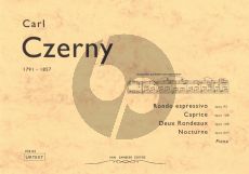 Czerny Rondo Espressivo Op.93 -Caprice Op.108 - 2 Rondeaux Op.168 & Nocturne Op.647 for Piano Solo (Urtext)