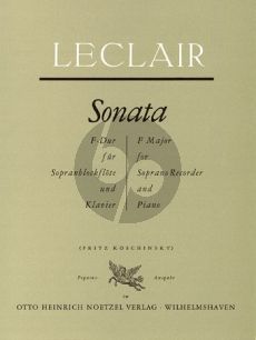 Leclair Sonate F-dur Sopranblockflöt und Klavier (Fritz Koschinsky)