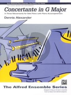 Alexander Concertante G-major in 3 Movements for 2 Piano's 4 Hands (2 Copies Required for Performance) (Level: Early Advanced)