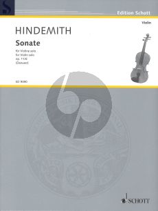 Hindemith Sonate op.11 No.6 Violine solo (1917 - 18) (Danuser)