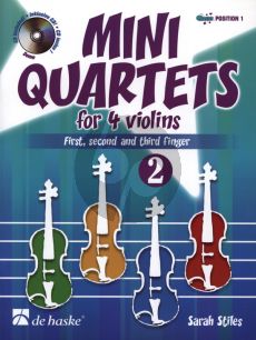 Stiles Mini Quartets Vol.2 for 4 Violins (First-Second and Third Finger) (1.Pos.) (Bk-Cd) (Score/Parts)