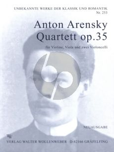 Arensky Quartett No. 2 Op. 35 Violine-Viola-2 Violoncellos (Stimmen)