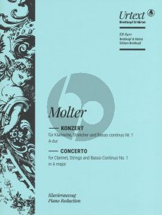 Molter Konzert Nr.1 A-dur for Clarinet in A or D and Basso Continuo (Becker-Obst)