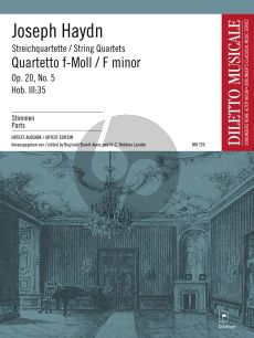 Haydn Streichquartett f-moll Opus 20 No. 5 Hob. III:35 Stimmen (Barrett-Ayres und Robbins Landon)