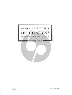 Dutilleux Les Citations Diptique pour Hautbois-Clavecin-Contrebasse et Percussion (Parties)