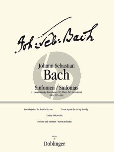 Bach Sinfonien (15 dreistimmige Inventionen) BWV 787-801 Vi.-Va.-Vc. Part./Stimmen (Dmitry Sitkovetsky)