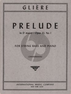 Gliere Prelude D-major Op.32 No.1 Double Bass-Piano (Fred Zimmermann) (Solo Tuning)